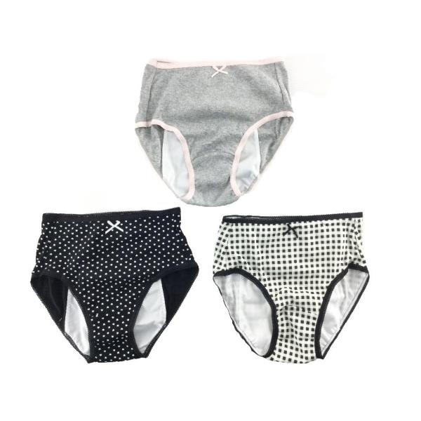 ショーツ サニタリー 綿100% 多い日〜夜用 3枚組 M モノトーン系 送料250円