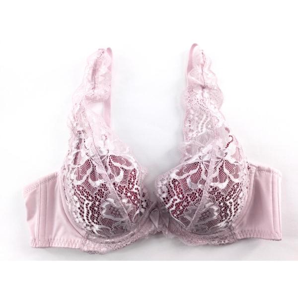 ブラジャー トリンプ Triumph  編レース ブラレット風 脇ダイア B70 ホワイトxピンク ...