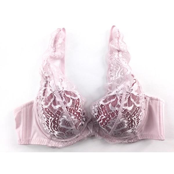 ブラジャー トリンプ Triumph 編レース ブラレット風 脇ダイア C75 ホワイトxピンク 送...