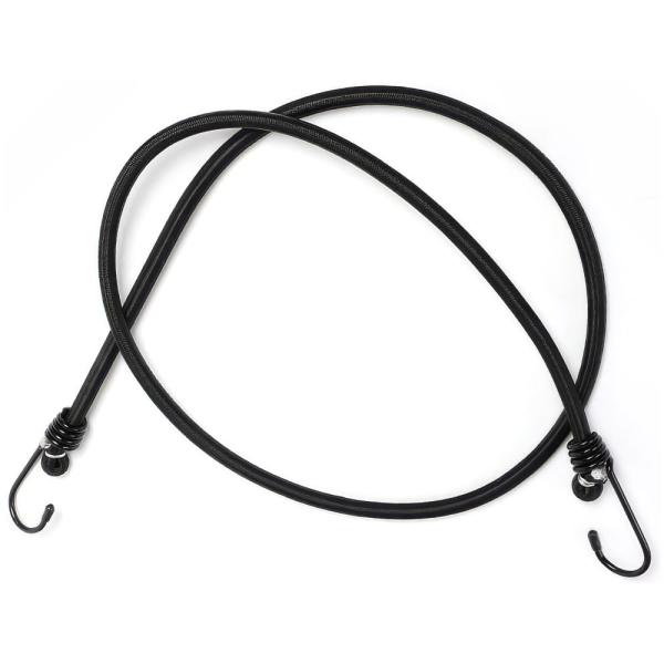 荷締め用 伸縮ロープ ゴムロープ 黒 ブラック フック付き 90センチ