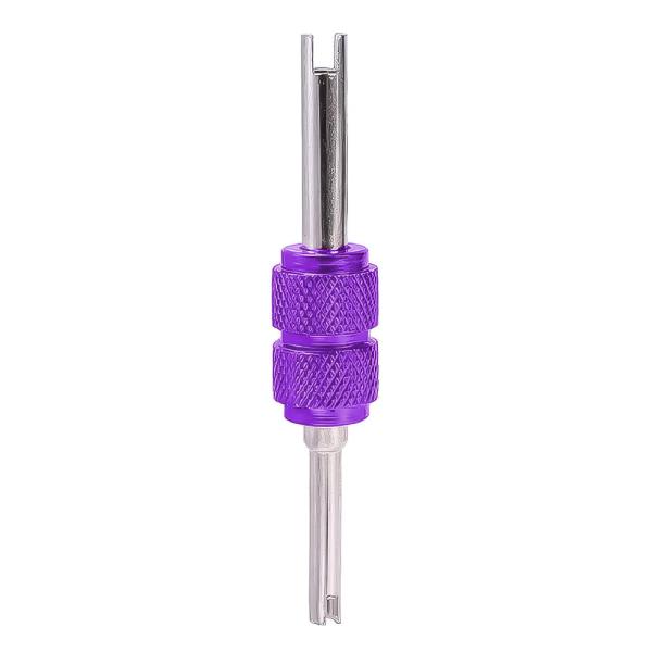 アルミ バルブコアツール 虫回し パープル 4mm 6mm バイク 自転車 タイヤ交換