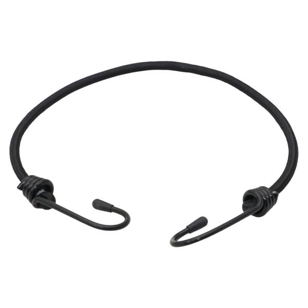荷締め用 伸縮ロープ ゴムロープ 黒 ブラック フック付き 45センチ