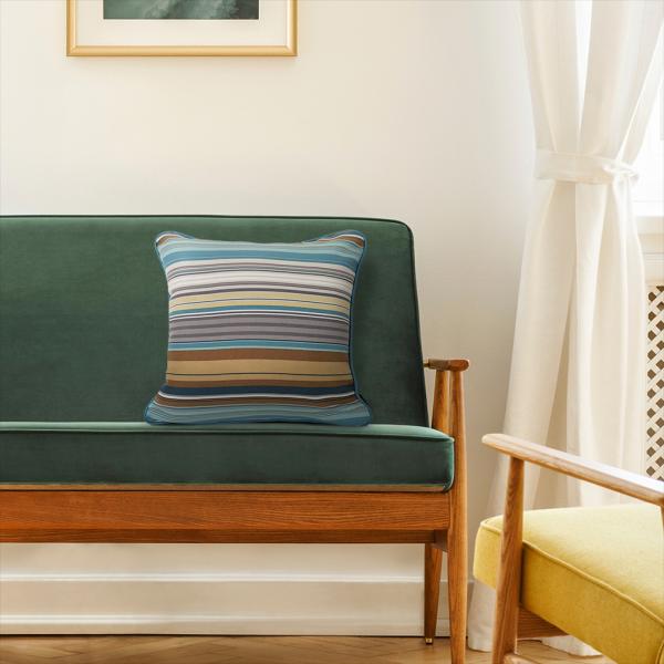 クッションカバー 45×45 おしゃれ 北欧 インポート 輸入生地 ストライプ クロエラヤ ギフト ...