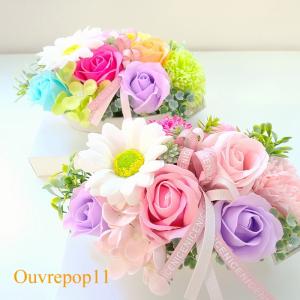 カラフル かわいいソープフラワー アレンジ 花...の詳細画像3