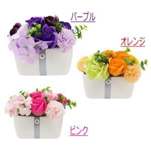 ソープフラワー アレンジ 花 卓上 石鹸のお花...の詳細画像1