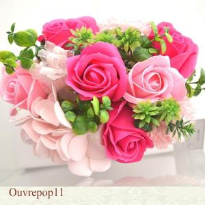 ソープフラワー アレンジ 花 卓上 石鹸のお花...の詳細画像4