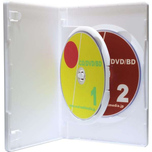 DVDケース 2枚収納15mm厚トールケース スーパーホワイト 10個　Mロックフリップ タイプ ク...