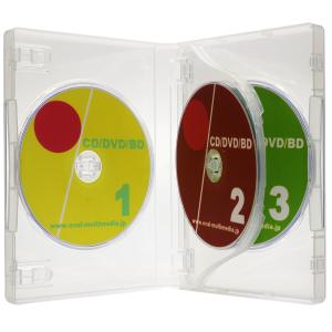 DVDケース トールケース Mロック27mm厚3枚収納 クリア 1個 CD DVD Blu-rayDiscケース