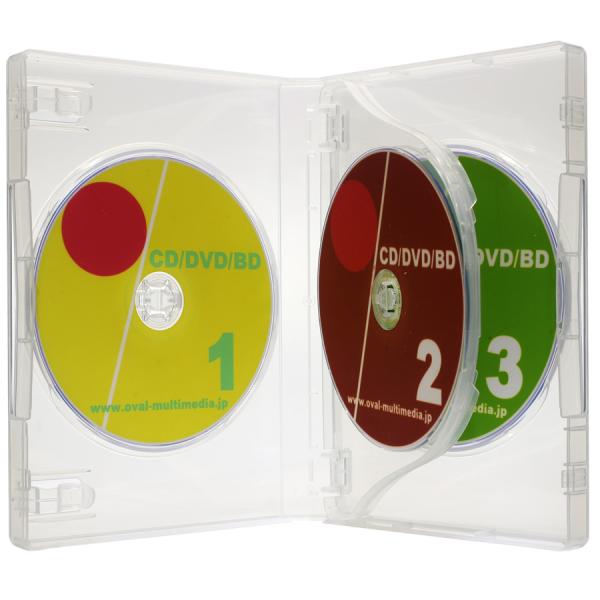 DVDケース トールケース Mロック27mm厚3枚収納 クリア 1個 CD DVD Blu-rayD...