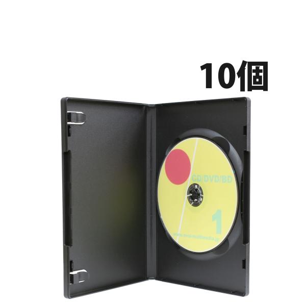 DVDケース 標準15mm厚 新OV 1枚収納DVDトールケース ブラック10個 ロゴ無仕様でCD　...