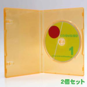 ポップマンボウトールケース1枚収納 クリアオレンジ 2個 cd/DVD/Blu-rayDiscケースとして便利｜ovalmultimedia