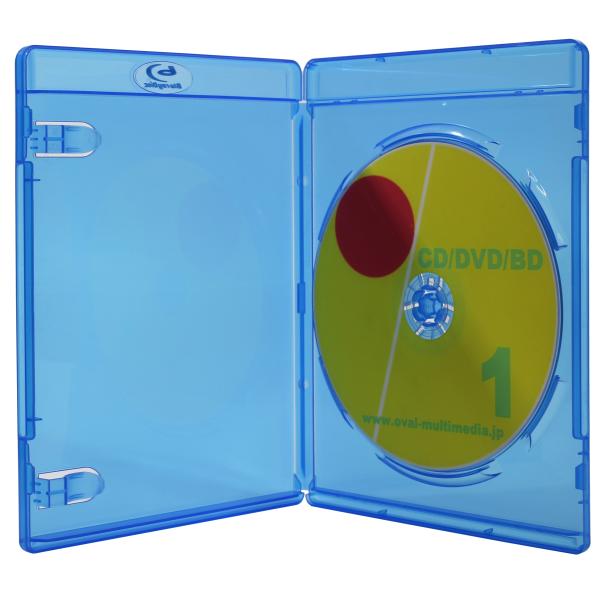 ブルーレイケース 薄型1枚収納 クリアブルー 11mm厚 ロゴ有 1個 オーバルマルチメディア(Ov...