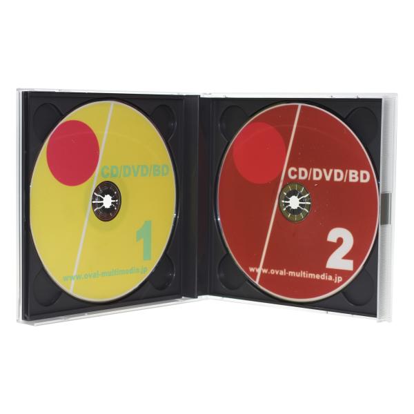 日本製CDケース 17mm厚2枚収納DUOケース ブラック 3個 CD DVD ブルーレイケースとし...