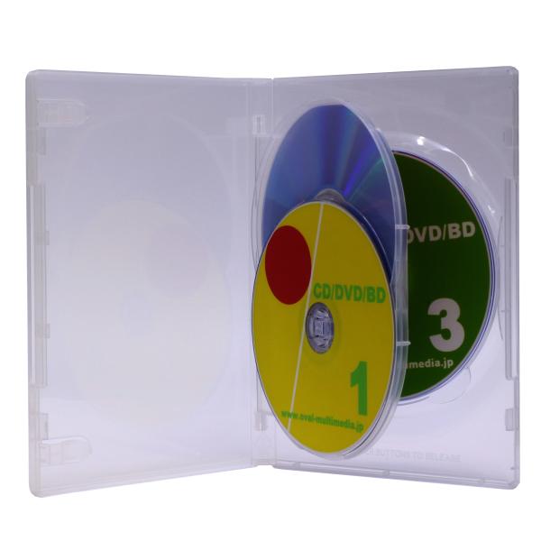 DVDトールケース 3枚収納 クリア 1個 ブルーレイケースとしても最適 新OVGシリーズ 15mm...