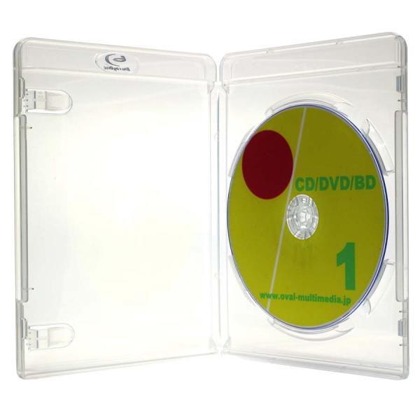 ブルーレイケース 1枚収納 クリア100個 13mm厚 Blu-rayDiscロゴ有り オーバルマル...