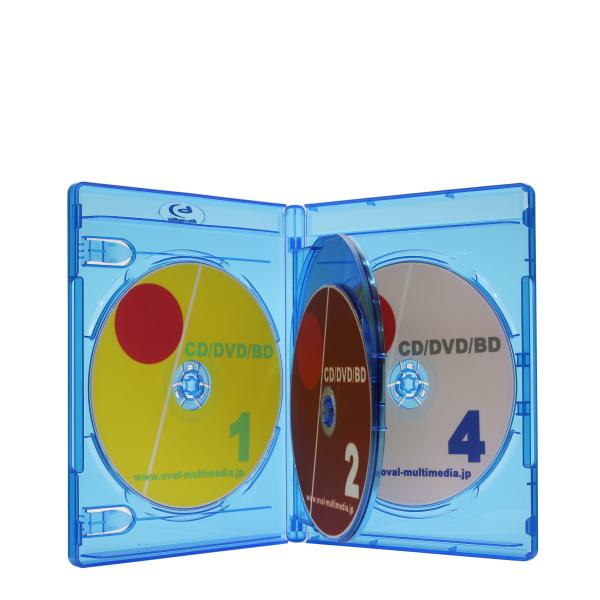 送料無料 ブルーレイ ケース 4枚収納 クリアブルー 2個G 14.5mm厚にBlu-rayDisc...