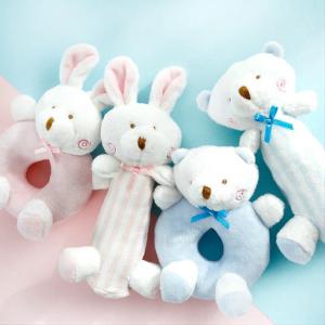 コットン クマ ウサギ がらがら おもちゃ 赤...の詳細画像1