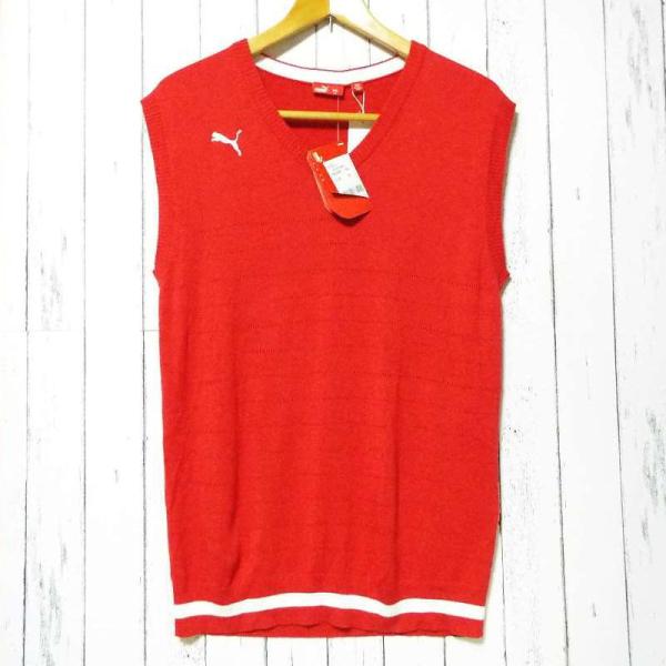 【高身長・オーバーサイズ】未使用品　プーマ（PUMA） セーター（ニット） ベスト｜レッド系｜サイズ...