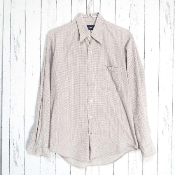 【BEAMS（ビームス）】日本製　レギュラーカラー　チェック柄　長袖シャツ｜ベージュブラウン｜サイズ...