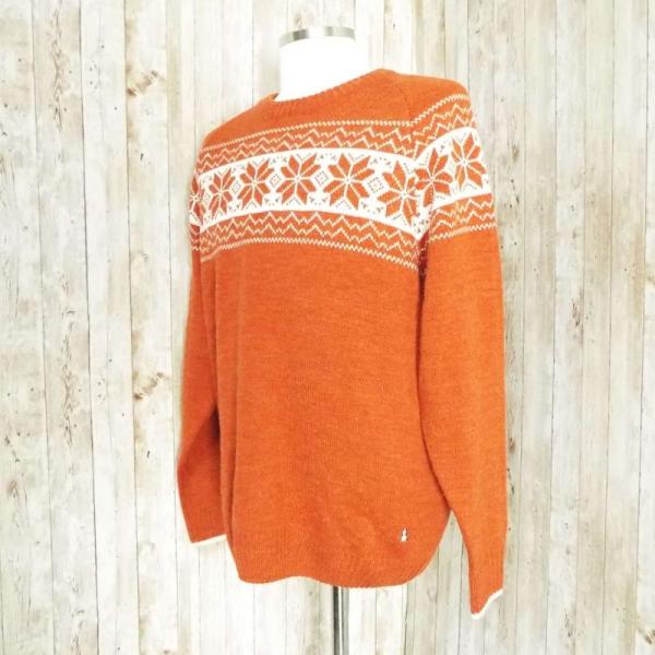 【お洒落な上品カラー】Hush Puppies（ハッシュパピー）ノルディック柄　丸首　長袖ニット（セ...