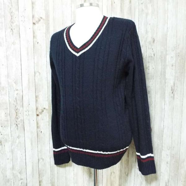 【カレッジスタイル】Bling Leads（ブリングリーズ）アラン編み　Vネック　ニット（セーター）...