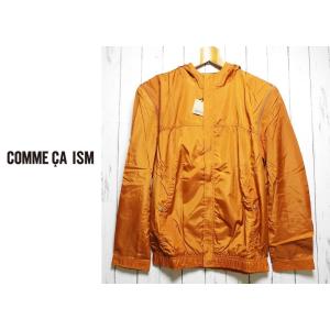 コンパクトに畳める１着【新品】COMME CA IZM（コムサイズム）オレンジレッド系　フード付き裏メッシュ　２WAYジャケット｜サイズ：M（肩幅46cm）｜over30