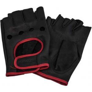 HUSOLID ドライビンググローブ 半指 ブラック×レッド TH-605