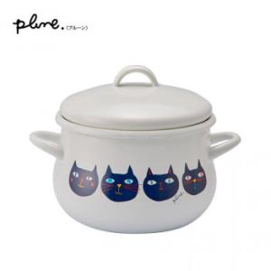 豊琺瑯　Plune.(プルーン)　ホーロー両手鍋16cm　ミミココモモ　PCR-802