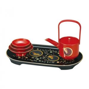 まえじゅう漆器 うさぎ唐草 屠蘇器 7L-014