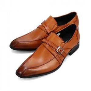 ヴィア カミーノ via cammino モンクストラップドレスシューズ ライトブラウン 25.5c...