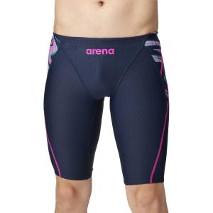 アリーナ 男性用 競泳水着 ハーフスパッツ  arena アクアレーシング FAR2565M-NVPK-M 返品種別B