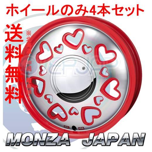 4本セット MONZA JAPAN K-QUTY レッド/ポリッシュ (RE) 15インチ 4.5J...