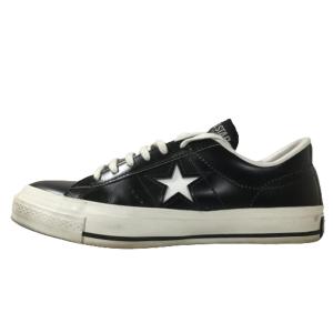 良品 CONVERSE ONE STAR J コンバース ワンスター レザー ブラック 日本製 黒 26.5cm US 8｜overlap