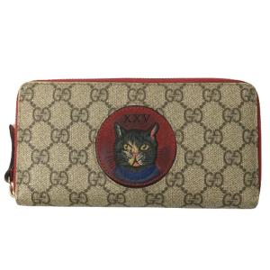 GUCCI グッチ ミスティックキャット GGスプリーム 長財布 猫 ラウンドファスナー 499382 496334｜overlap