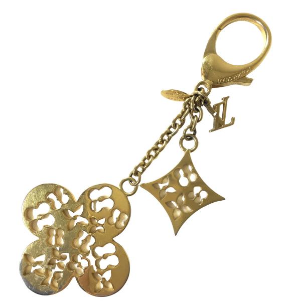 Louis Vuitton ルイヴィトン バッグチャーム キーホルダー アイビーフラワー ゴールド色...
