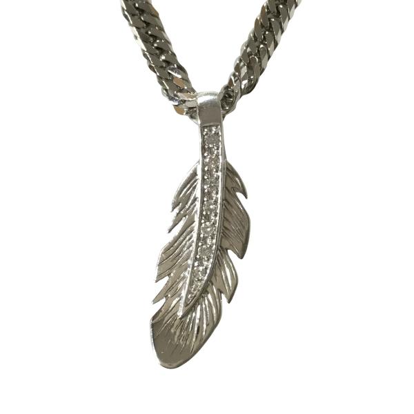 TSUTSUMI プラチナ PT900 ダイヤモンド ペンダント フェザー PT850 喜平 ネック...