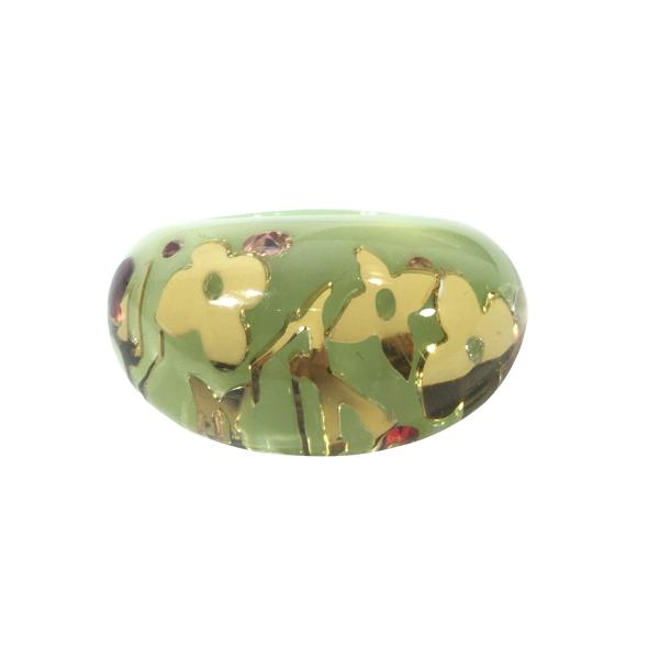 Louis Vuitton ルイヴィトン モノグラムアンクルージョン リング レジン ライトグリーン...