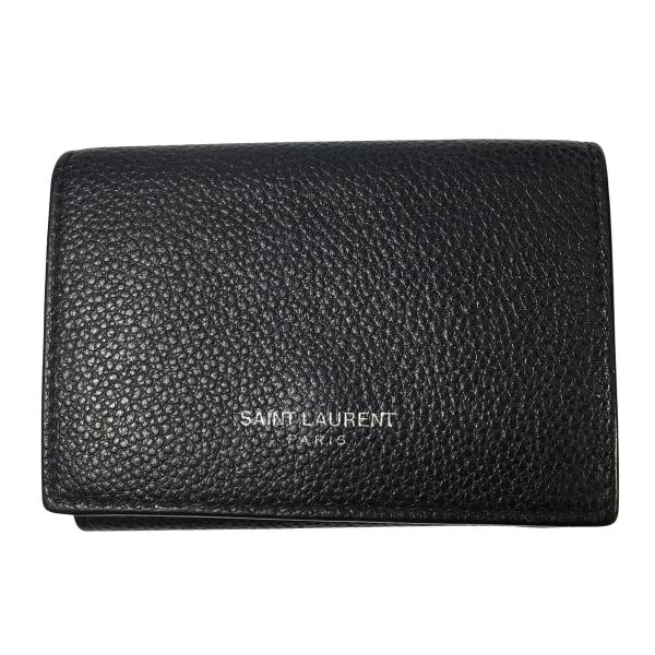 SAINT LAURENT PARIS サンローラン パリ タイニー ウォレット ブラック 三つ折り...