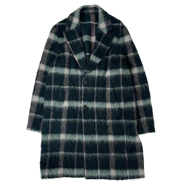 良品 EMPORIO ARMANI エンポリオアルマーニ チェスターコート アルパカ ウール チェッ...