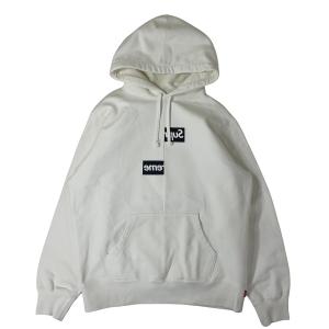 シュプリーム コムデギャルソン Supreme COMME des GARCONS Split Box Logo Hooded Sweatshirt パーカー スプリット ボックスロゴ 白 M
