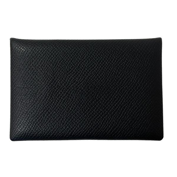 良品 HERMES エルメス カルヴィ コインケース カードケース 小銭 名刺入れ レザー ブラック...