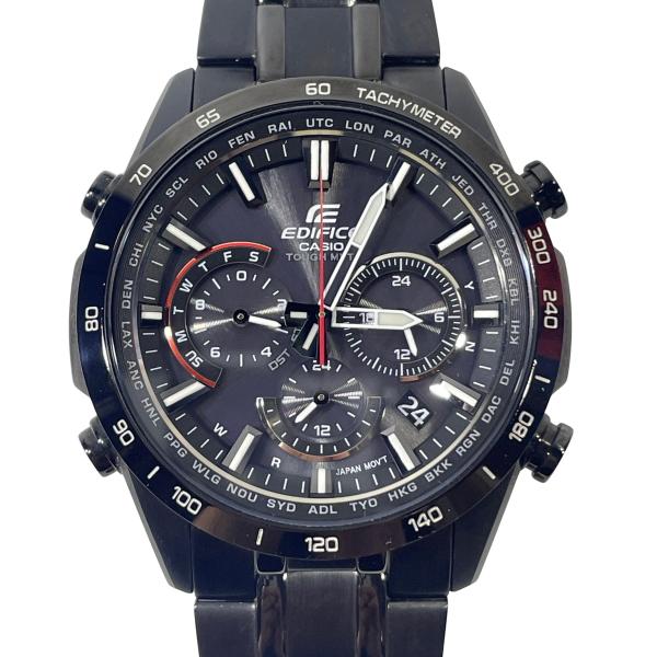CASIO エディフィス EDIFICE 電波 タフソーラー ステンレス クロノグラフ ブラック カ...