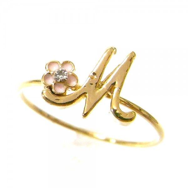 リング 指輪 レディース jewelry 人気 イニシャル M その他同時購入でポスト投函送料無料