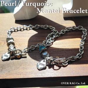 ビンテージデザインオールドパール/アメリカンターコイズブレスレット パール ターコイズ シルバー925 シルバー マンテル ビンテージ オールド アメカジ
