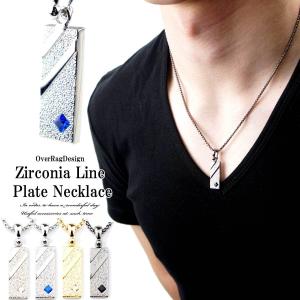 メンズ ネックレス チェッカー3カラープレートネックレス メンズ