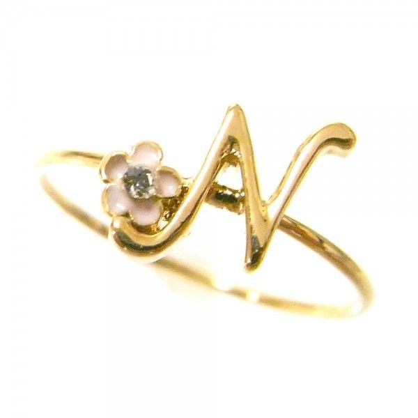 リング 指輪 レディース jewelry 人気 イニシャル N その他同時購入でポスト投函送料無料