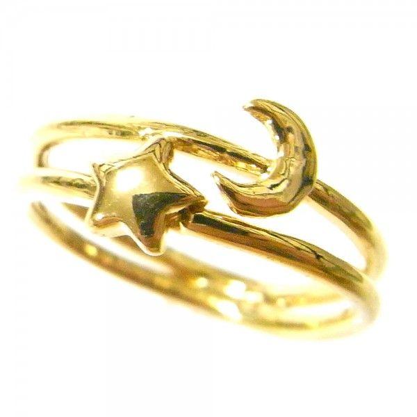 リング 指輪 レディース  jewelry 人気 ダブルリングスター＆ムーン その他同時購入でポスト...