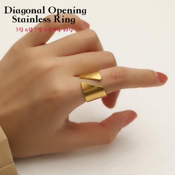 レディースリング 指輪 ゴールドステンレスオープンリング レディース リング ステンレスリング 可愛...