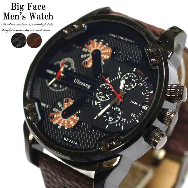 メンズウォッチ メンズ 時計 ビッグフェースメンズウォッチ 腕時計 ブレスレット カジュアル腕時計 ...