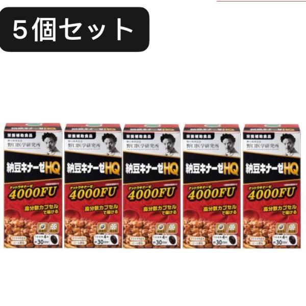 ●全品Point5倍●5個セット 送料無料 野口医学研究所 納豆キナーゼHQ 120粒*5 (約30...